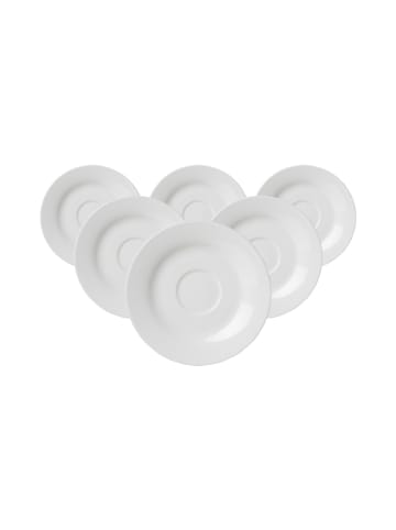 Ritzenhoff & Breker 6er Set Kaffeeuntertassen Bianco Rondo in Weiß ø 15 cm
