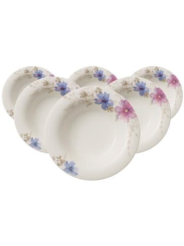 Villeroy & Boch 6er Set Suppenteller Mariefleur Gris Basic in Bunt ø 23,1 cm in bunt
