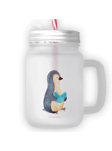 Mr. & Mrs. Panda Einmachglas Pinguin Buch ohne Spruch in Transparent