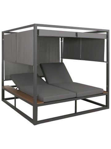 MCW Lounge-Gartenliege M63b, Dunkelgrau Polster grau
