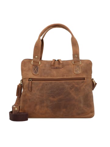 Greenburry Vintage Aktentasche Leder 37 cm Laptopfach braun