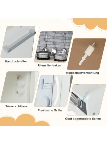 COSTWAY Kinderküche ab 3 Jahren in Creme