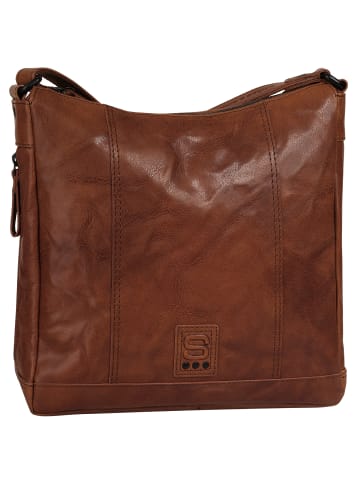SPIKES & SPARROW Umhängetasche echt Leder in cognac