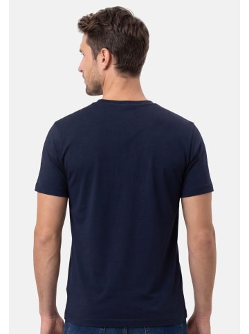 Ragman Unterhemd / Shirt Kurzarm Basic in Weiß / blau