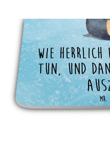 Mr. & Mrs. Panda Coaster Pinguin Buch mit Spruch in Eisblau