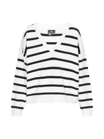 DreiMaster Women Pullover in offwhite navy stripe