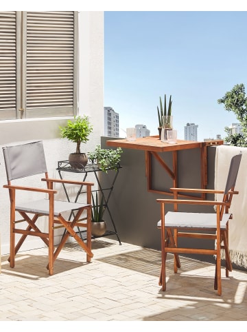 Beliani 2er-Set Esszimmerstuhl CINE in Grau/Braun