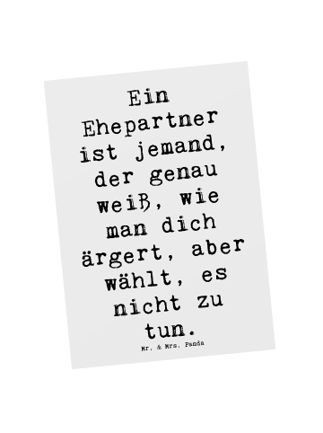 Mr. & Mrs. Panda Postkarte Spruch Ehepartner Liebe mit Spruch in Weiß