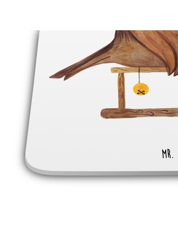 Mr. & Mrs. Panda Untersetzer für Gläser Rotkehlchen Schlitten oh... in Weiß