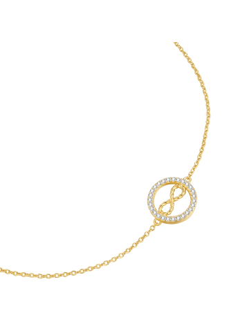 Rafaela Donata Armband Infinity aus Sterling Silber mit Zirkonia in gelbgold