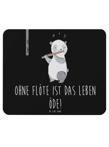 Mr. & Mrs. Panda Mauspad Flöte Leben mit Spruch in Schwarz