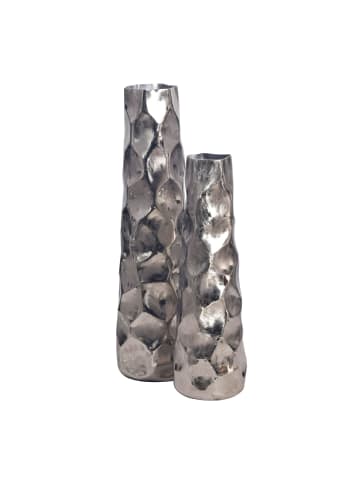 FineBuy Blumentopf in Silber / Aluminium / 15x15x49