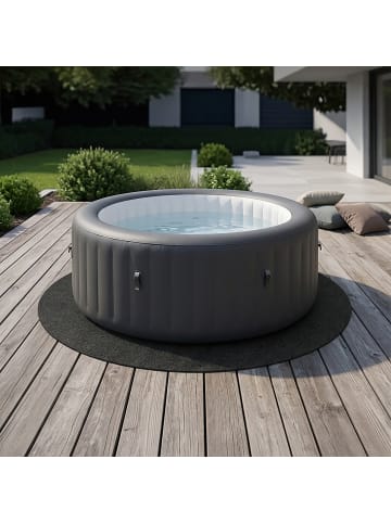 relaxdays Poolunterlage in Schwarz - Ø 2 m