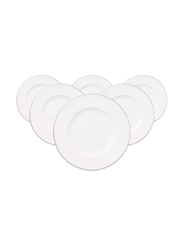 Villeroy & Boch 6er Set Brotteller Anmut Platinum No.1 ø 16,4 cm in weiß