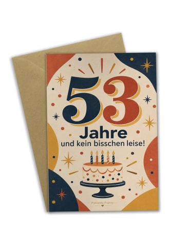 Mr. & Mrs. Panda Geburtstagskarte 53. Geburtstag Zahl fröhlich D... in Weiß