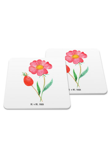 Mr. & Mrs. Panda Tischuntersetzer Blume HageRundunge ohne Spruch in Weiß