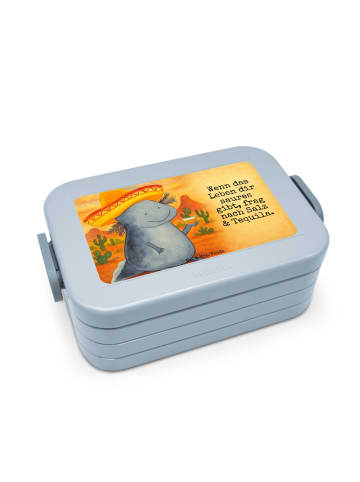 Mr. & Mrs. Panda Essensbox Axolotl Tequila Design mit Spruch in Blau Pastell