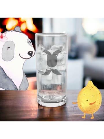 Mr. & Mrs. Panda Glas Igel händchenhaltend mit Spruch in Transparent