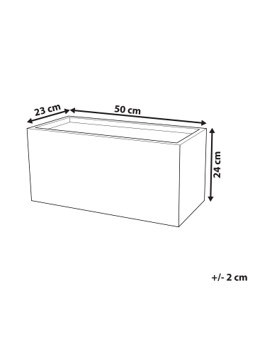 Beliani Outdoor Blumentopf MYRA in Grau - (W) 50 x (H) 24 x (L) 23 cm