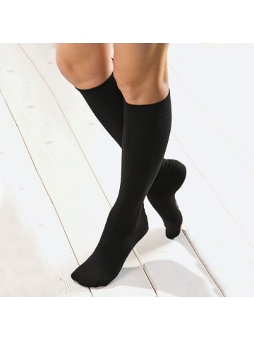 Hudson Baumwolle Kniestrümpfe 1 Paar Relax Cotton in schwarz