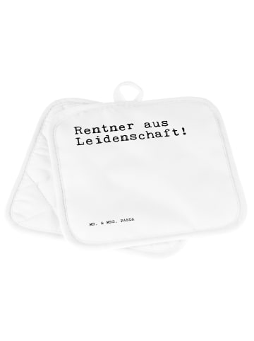 Mr. & Mrs. Panda 2er Set Topflappen  Rentner aus Leidenschaft!  ... in Weiß