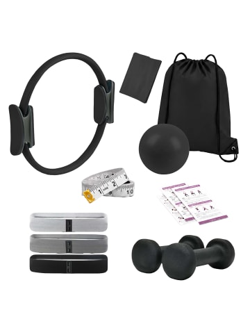 relaxdays 11-tlg. Pilates Set in Schwarz