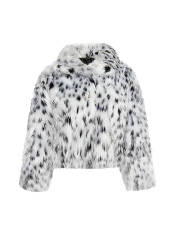 faina Faux Fur Blouson in Schwarz Weiss