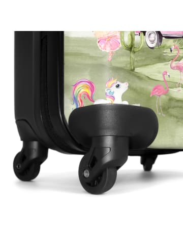 NoBoringSuitCases Suitcase, Koffer, Reisekoffer Einhorn rosa grün