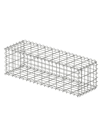 relaxdays Gabione in Silber - (B)100 x (H)30 x (T)30 cm