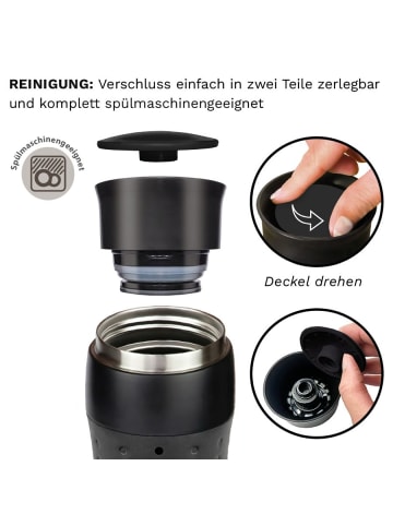 Creano Travel-mug  400ml "schwarz", isolierend aus Edelstahl