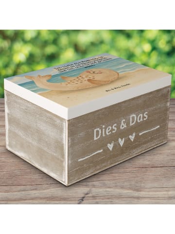 Mr. & Mrs. Panda Geschenkbox Robbe Liegen Design mit Spruch in Weiß