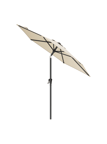 SONGMICS Sonnenschirm Sheld in Beige - (H)239 x Ø270 cm