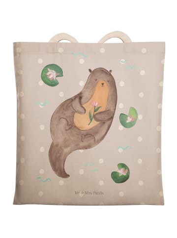 Mr. & Mrs. Panda Tragetasche Otter Seerose ohne Spruch in Grau Pastell
