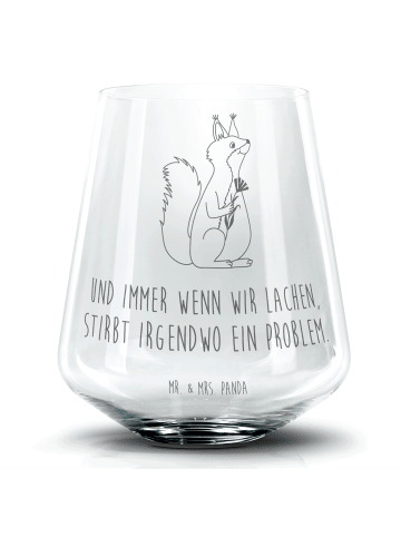 Mr. & Mrs. Panda Blümchentailglas Eichhörnchen Blume mit Spruch in Transparent