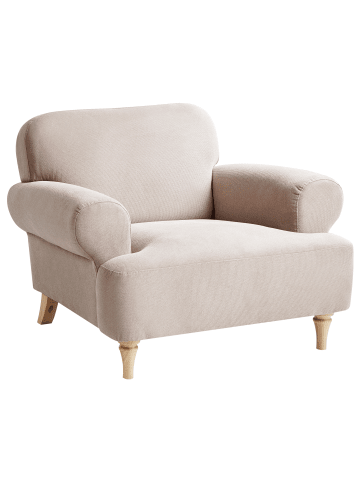 Beliani Sessel KIBERG in Beige/Braun - (W) 103 x (H) 83 x (L) 98 cm