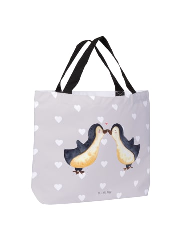 Mr. & Mrs. Panda Tote Bag Pinguin Liebe ohne Spruch in Grau Pastell