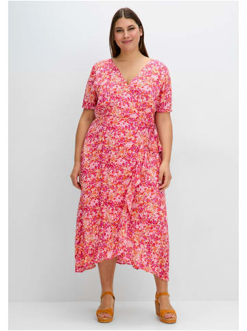 sheego Midikleid in pink gemustert