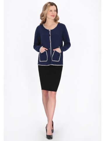 usha BLACK LABEL Women Cardigan in navy offwhite