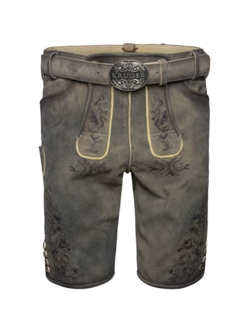 KRÜGER Lederhose Juan in grau