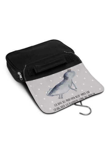 Mr. & Mrs. Panda Badetasche Axolotl Schwimmen mit Spruch in Grau Pastell