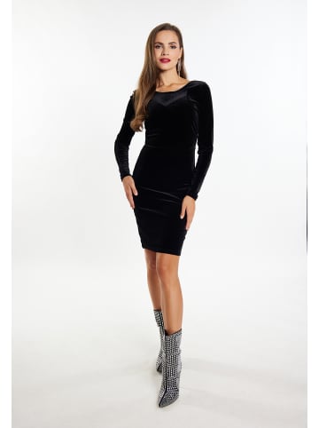 faina Samtkleid Mit Strass in Schwarz