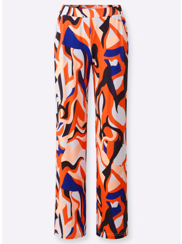 Heine Jersey-Hose in marine-orange-bedruckt
