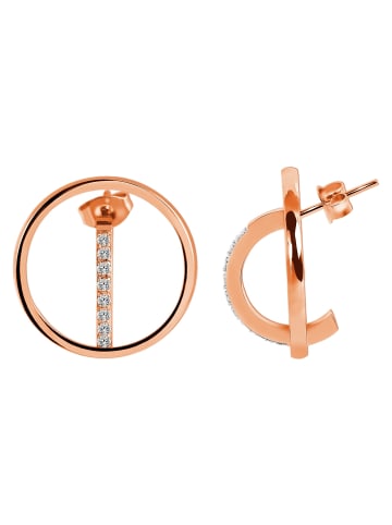 Adeliás Damen Ohrringe – Ohrstecker aus Edelstahl mit Strass Steinchen in gold
