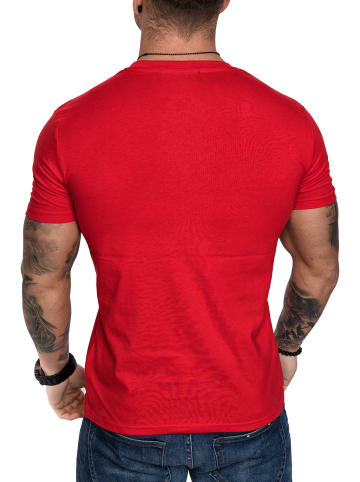 Amaci&Sons Basic T-Shirt mit Rundhalsausschnitt LANCASTER in Rot