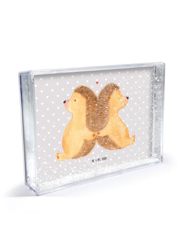 Mr. & Mrs. Panda Bilderrahmen Igel händchenhaltend ohne Spruch in Grau Pastell