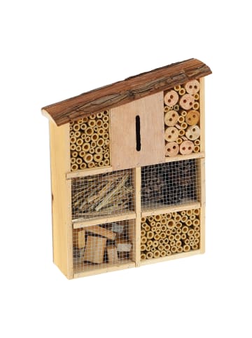 relaxdays Insektenhotel in Natur - (B)27,5 x (H)34 x (T)8 cm