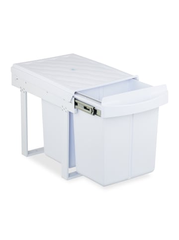 relaxdays Einbaumülleimer in Weiß - 2x 20 l