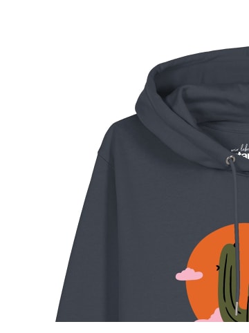 wat? Apparel Sweatshirt Kaktus im Sonnenuntergang in India Ink Grey