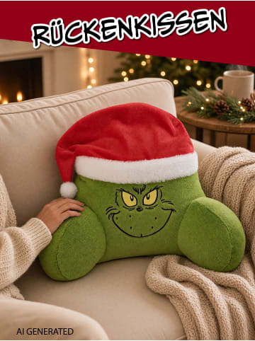 The Grinch The Grinch Kissen Rückenkissen Lesekissen mit Armlehnen Rückenstütze in grün
