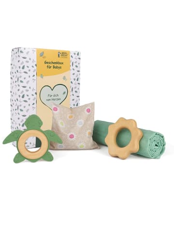 Grünspecht Geschenkbox für Baby's in beige,gruen